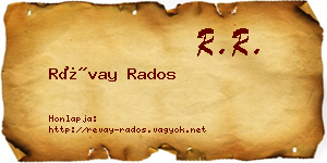 Révay Rados névjegykártya